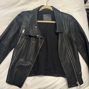 AllSaints Leather Jacket. US size 2. Black with silver hardware.
